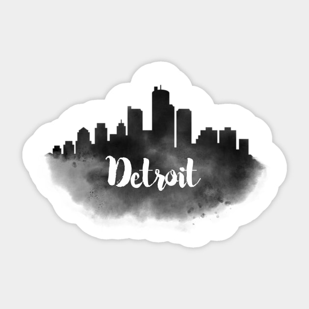 Detroit watercolor Sticker by kursatunsal